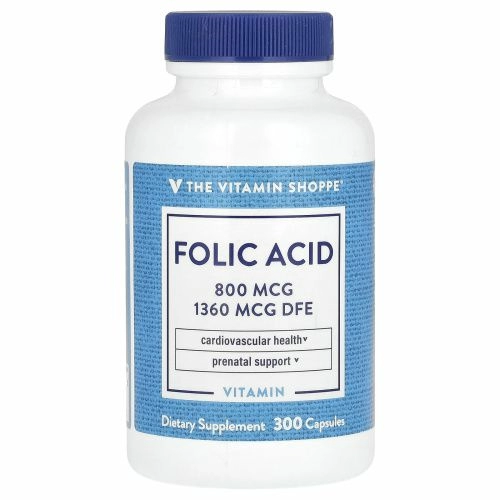 The Vitamin Shoppe, Фолиевая кислота, 800 мкг, 300 капсул