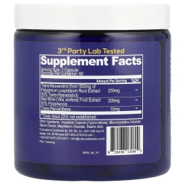 Natural Stacks, Ресвератрол +, 60 веганских капсул