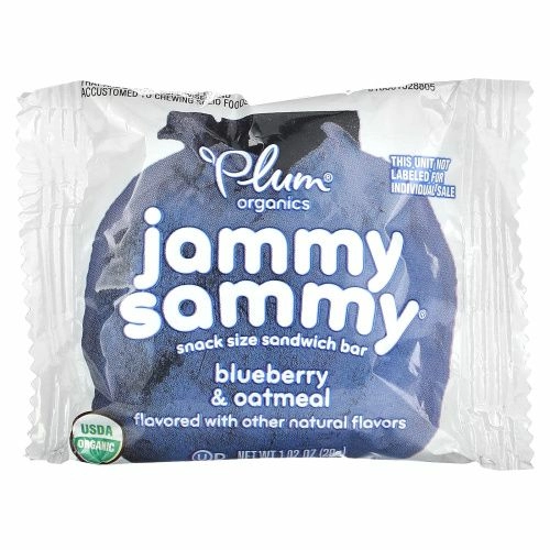 Plum Organics, Kids, Organic Jammy Sammy, черника и овсянка, 5 батончиков по 1,03 унции (29 г) каждый