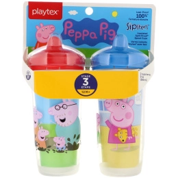 Playtex Baby, Sipsters, свинка Пеппа, от 12 месяцев, 2 чашки, по 9 унц. (266 мл) каждая