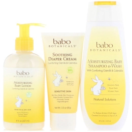 Babo Botanicals, Подарочный набор для новорожденного, с овсяным молочком и календулой, из 3 частей