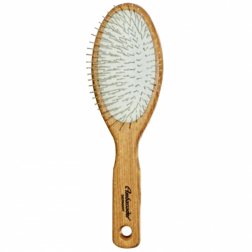 Fuchs Brushes, Расческа для волос Ambassador, овальная, деревянная, со стальными зубчиками, 1 штука