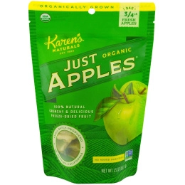 Karen's Naturals, Органические яблоки сушеные Just Apples, 1,5 унции (42 г)