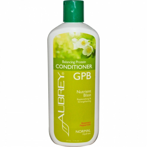 Aubrey Organics, GPB гликогеновый белок, Сбалансированный кондиционер, Розмарин и мята, 11 жидких унций (325 мл)