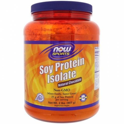 Now Foods, Изолят соевого белка со вкусом натурального шоколада, 907 г