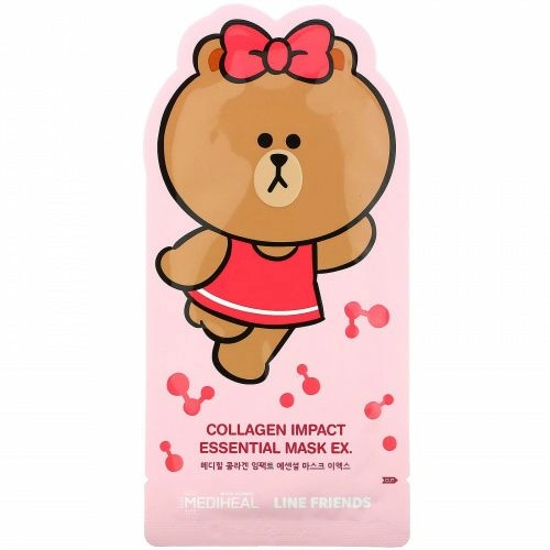 Mediheal, Line Friends, маска для лица с коллагеном, 1 шт., 24 мл
