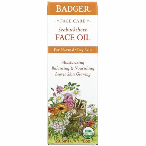 Badger Company, Облепиховое масло для лица, для нормальной и сухой кожи, 1 жидкая унция (29.5 мл)