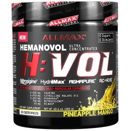 ALLMAX Nutrition, H:VOL, оксид азота, перед тренировкой, насыщение крови в сосудах, ананас и манго, 285 г (10,1 унций)