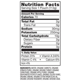 Plum Organics, Органическое детское питание, этап 3, морковь, шпинат, индейка, кукуруза, яблоко и картофель, 4 унции (113 г)