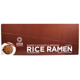 Lotus Foods, Рисовый рамэн из фиолетового картофеля и коричневого риса, с овощным бульоном, 10 пакетов, 2,8 унции (80 г)