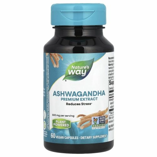 Nature's Way, Ашвагандха, cтандартизованный экстракт, 60 вегетарианских капсул