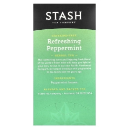 Stash Tea, Herbal Tea, освежающая перечная мята, без кофеина, 20 чайных пакетиков, 20 г (0,7 унции)