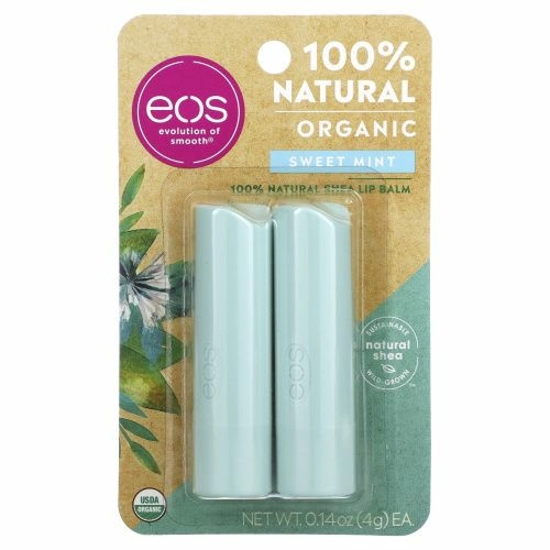 EOS, Бальзам для губ, сладкая мята, 2 шт., .14 унции(4 г) каждый