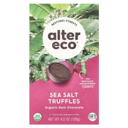 Alter Eco, Органические трюфели из темного шоколада, морская соль, 10 трюфелей в индивидуальной упаковке, 120 г (4,2 унции)