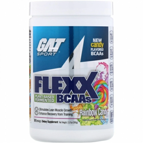 GAT, Аминокислоты с разветвленной цепью Flexx, радужная конфета, 13,7 унц. (390 г)