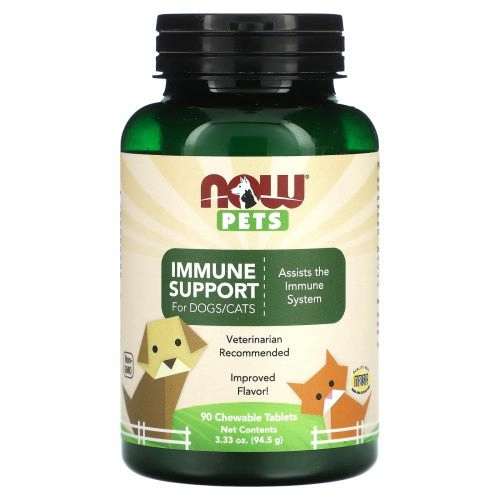 Now Foods, Здоровье иммунной системы собак/кошек, 90 жевательных таблеток