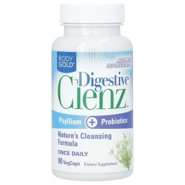 BodyGold, Digestive Clenz, пищеварительная добавка, 90 растительных капсул