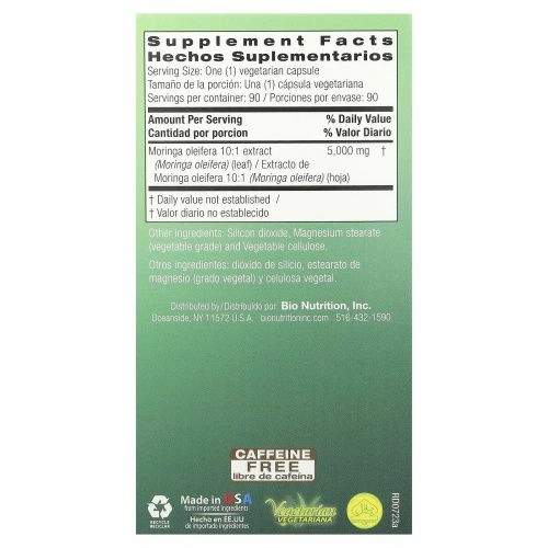 Bio Nutrition, Суперпродукт Моринга, 5000 мг, 90 растительных капсул
