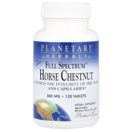 Planetary Herbals, «Полный спектр», конский каштан, 300 мг, 120 таблеток