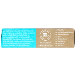 Hello, Отбеливающая зубная паста без фтора, натуральная сладкая мята, 4,2 унц. (119 г)