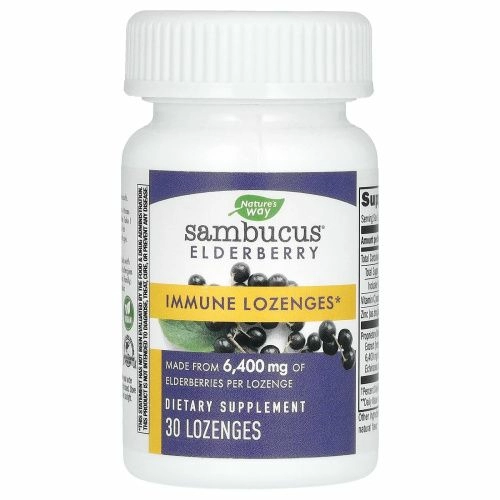 Nature's Way, леденцы со вкусом бузины, для укрепления иммунитета, 30 леденцов