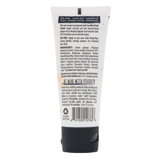 Everyday Coconut, Крем для кожи вокруг глаз, восстанавливающий, для всех типов кожи, чистый кокос, 88 мл