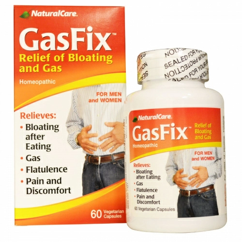 NaturalCare, GasFix от Вздутия Живота и Газов 60 овощных капсул