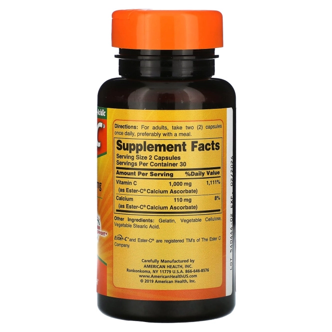 American Health, Ester-C, 500 мг, 60 капсул
