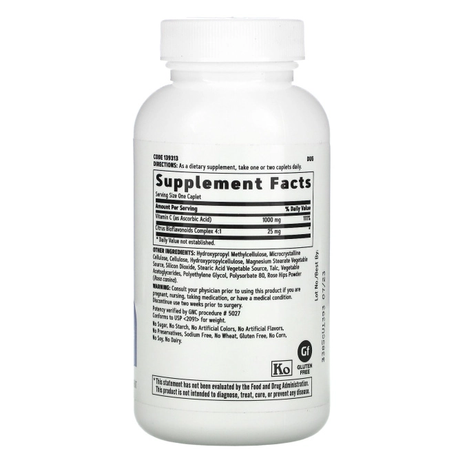 GNC, Vitamin C, Timed-Release, 1,000 mg ,  90 Vegetarian Caplets