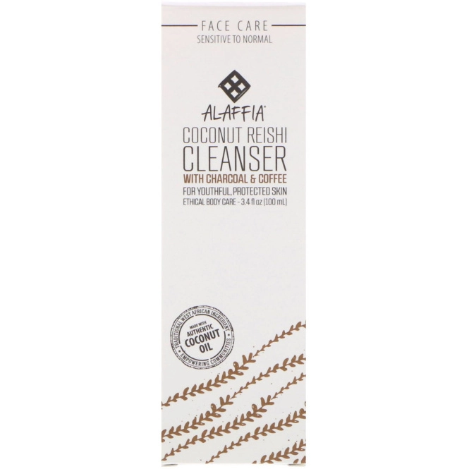 Alaffia, Coconut Reishi, Cleanser with Charcoal & Coffee, 3.4 fl oz (100 ml)
