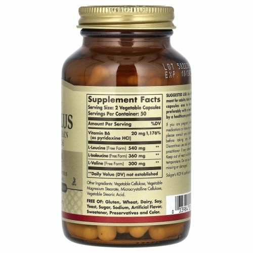 Solgar, BCAA Plus, в свободной форме, 100 растительных капсул