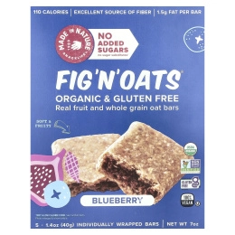 Made in Nature, Fig 'N' Oats®, голубика, 5 батончиков в индивидуальной упаковке, 40 г (1,4 унции) каждый