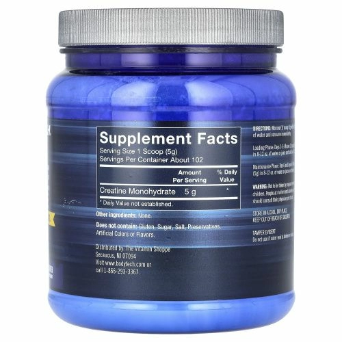 BodyTech, 100% чистый моногидрат креатина, без добавок, 510 г (18 унций)