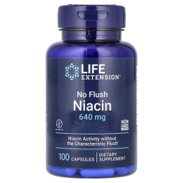 Life Extension, Ниацин, не вызывает покраснения, 800 мг, 100 капсул