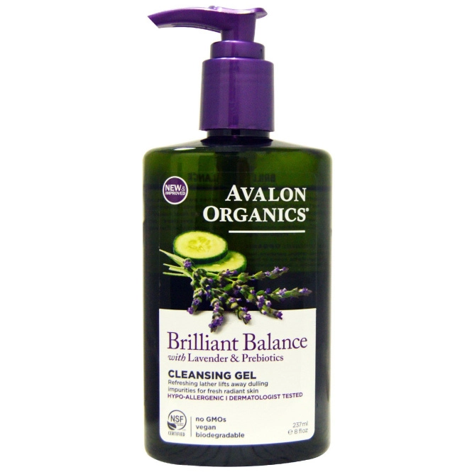 Avalon Organics, Гель для умывания с лавандой и пребиотиками Brilliant Balance, 8 жидких унций (237 мл)