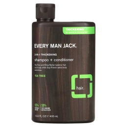 Every Man Jack, 2-в-1, шампунь и кондиционер для густоты волос, для нормальных и тонких волос, чайное дерево, 400 мл (13,5 жидк. унц.)