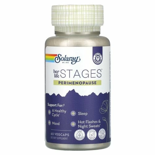 Solaray, Her Life Этажи, Perimenopuase, 60 растительных капсул