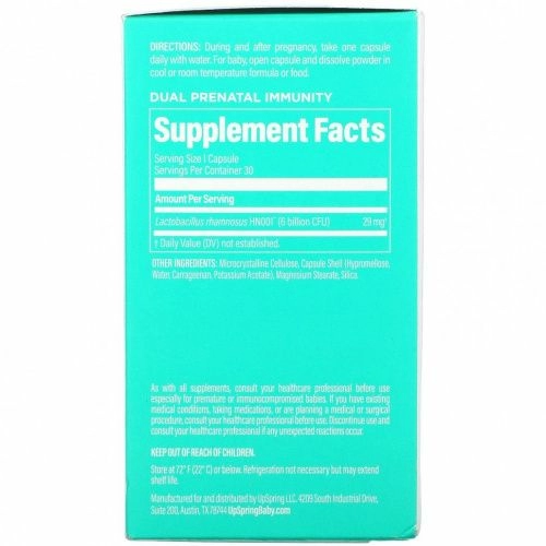 UpSpring, Dual Prenatal Immunity, 30 Capsules