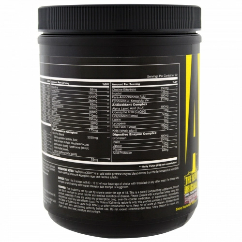 Animal, Витаминный комплекс Original Animal Pak, спортивное питание в порошке Animal, с вишневым вкусом, 369 г