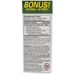 Purely Inspired, Зеленый кофе+, 100 таблеток в растительной оболочке