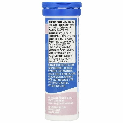 Nuun, Hydration, Sport, добавка с шипучими электролитами, клубничный лимонад, 10 таблеток