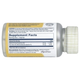 Solaray, ОптиЦинк, 30 мг, 60 вегетарианских капсул