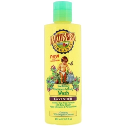 Earth's Best, Натуральный успокаивающий шампунь и средство для мытья тела, лаванда, 8.5 жидких унций (251 мл)