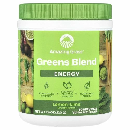 Amazing Grass, Зеленый суперпродукт, энергия, лимон лайм, 7,4 унции (210 г)