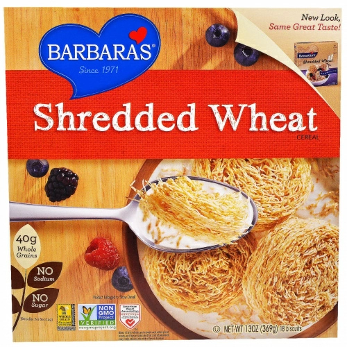 Barbara's Bakery, Измельченная пшеничная крупа, 18 печений, 13 унций (369 г)