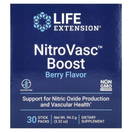 Life Extension, NitroVasc Boost, ягодный вкус, 30 пакетиков