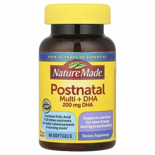 Nature Made, Postnatal Multi + DHA, 60 мягких таблеток