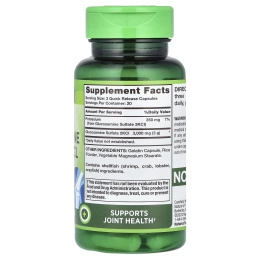 Nature's Truth, Сульфат глюкозамина тройной силы 2KCL, 3000 мг, 60 капсул с быстрым высвобождением (1000 мг на капсулу)