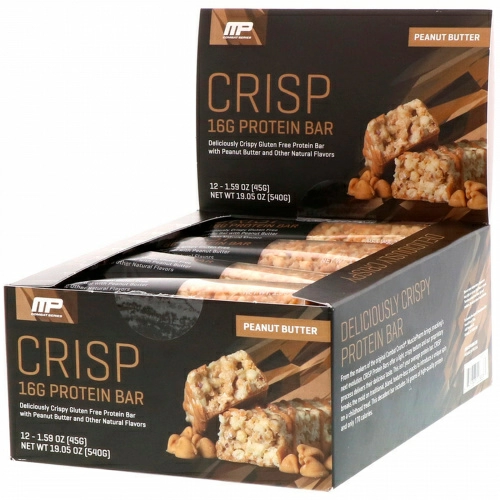 MusclePharm, Протеиновый батончик Combat Crisp с арахисовым маслом, 12 штук по 1,59 унц. (45 г)