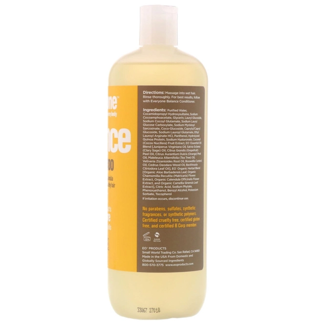 Everyone, Balance, Shampoo, Smooth & Shiny, 20.3 fl oz (600 ml)